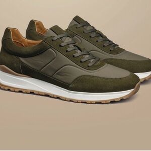 Charles Tyrwhitt Mens 10 Textile and Suede Sneakers Green - Barely Used